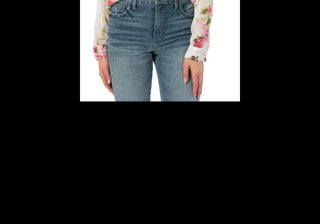 KUT from the Kloth Women's Ivory/Green Jasmine Top Size Large