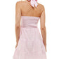 Speechless Junior's Gingham Cutout Halter Dress Pink Size X-Small