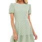 Speechless Junior's Eyelet Mini Dress Green Size Small