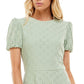 Speechless Junior's Eyelet Mini Dress Green Size Small