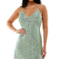 Speechless Junior's Sequin Mini Dress Green Size X-Large
