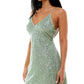 Speechless Junior's Sequin Mini Dress Green Size X-Large