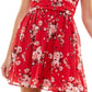 Speechless Junior's Printed Tie Strap Dress Red Size X-Small