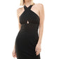 Speechless Junior's Keyhole Cutout Halter Dress Black Size Small