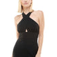 Speechless Junior's Keyhole Cutout Halter Dress Black Size Small