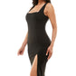 Speechless Junior's Square Neck Bodycon Dress Black Size Medium