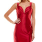 Speechless Junior's Plunging V Wire Satin Dress Red Size 5
