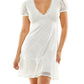 Speechless Junior's Lace Fit & Flare Dress White Size Large