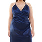 Speechless Women's Trendy Plus Satin Faux Wrap Dress Blue Size 16W