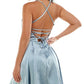 Speechless Junior's Strappy Back Satin Dress Blue Size 3