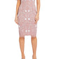 Adrianna Papell Women's Embellished Flutter Sleeve Sheath Dress Pink Size 4