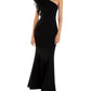 Aidan By Aidan Mattox Women's One Shoulder Gown Black Size 12