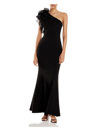 Aidan By Aidan Mattox Women's One Shoulder Gown Black Size 12