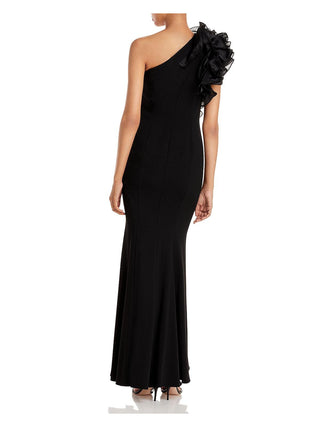 Aidan By Aidan Mattox Women's One Shoulder Gown Black Size 12