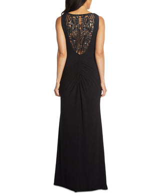 Adrianna Papell Women's Embellished Back Asymmetrical Gown Black Size 4