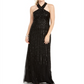 Adrianna Papell Women's Halter Beaded Gown Black Size 14