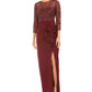 Adrianna Papell Women's Beaded Column Gown Red Size 16
