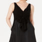 Adrianna Papell Women's V Neck Tie Waist Gown Black Size 16