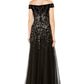 Adrianna Papell Women's Embellished Velvet Gown Black Size 12