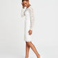 Adrianna Papell Women's Beaded Illusion Sheath Dress White Size 6