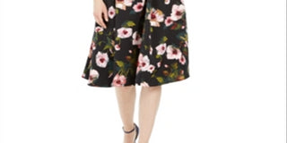 Adrianna Papell Women's Floral a Line Dress Black Size 12