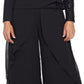 Adrianna Papell Women's Chiffon Ruffle Pants Black Size 18