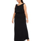 Adrianna Papell Women's Blouson Cowl Neck Gown Black Size 20