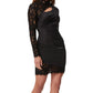 Aidan By Aidan Mattox Women's Liquid Satin & Lace Sheath Dress Black Size 4