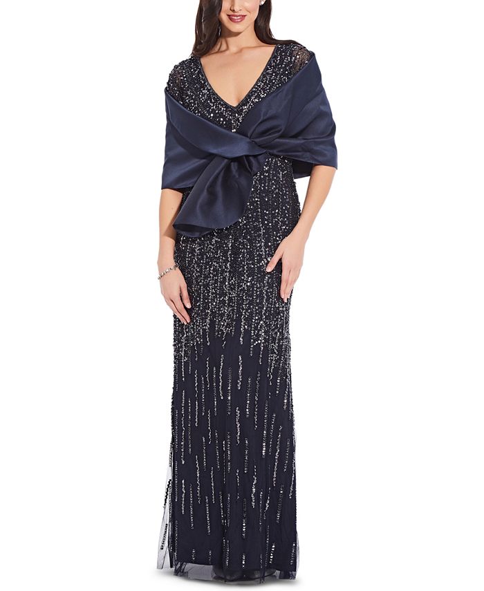 Adrianna Papell Women's Shawl Blue Size Regular