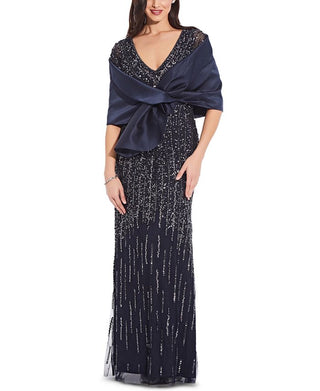 Adrianna Papell Women's Shawl Blue Size Regular