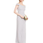 Adrianna Papell Women's Knit Long Evening Dress Gray Size 4
