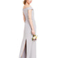 Adrianna Papell Women's Knit Long Evening Dress Gray Size 4