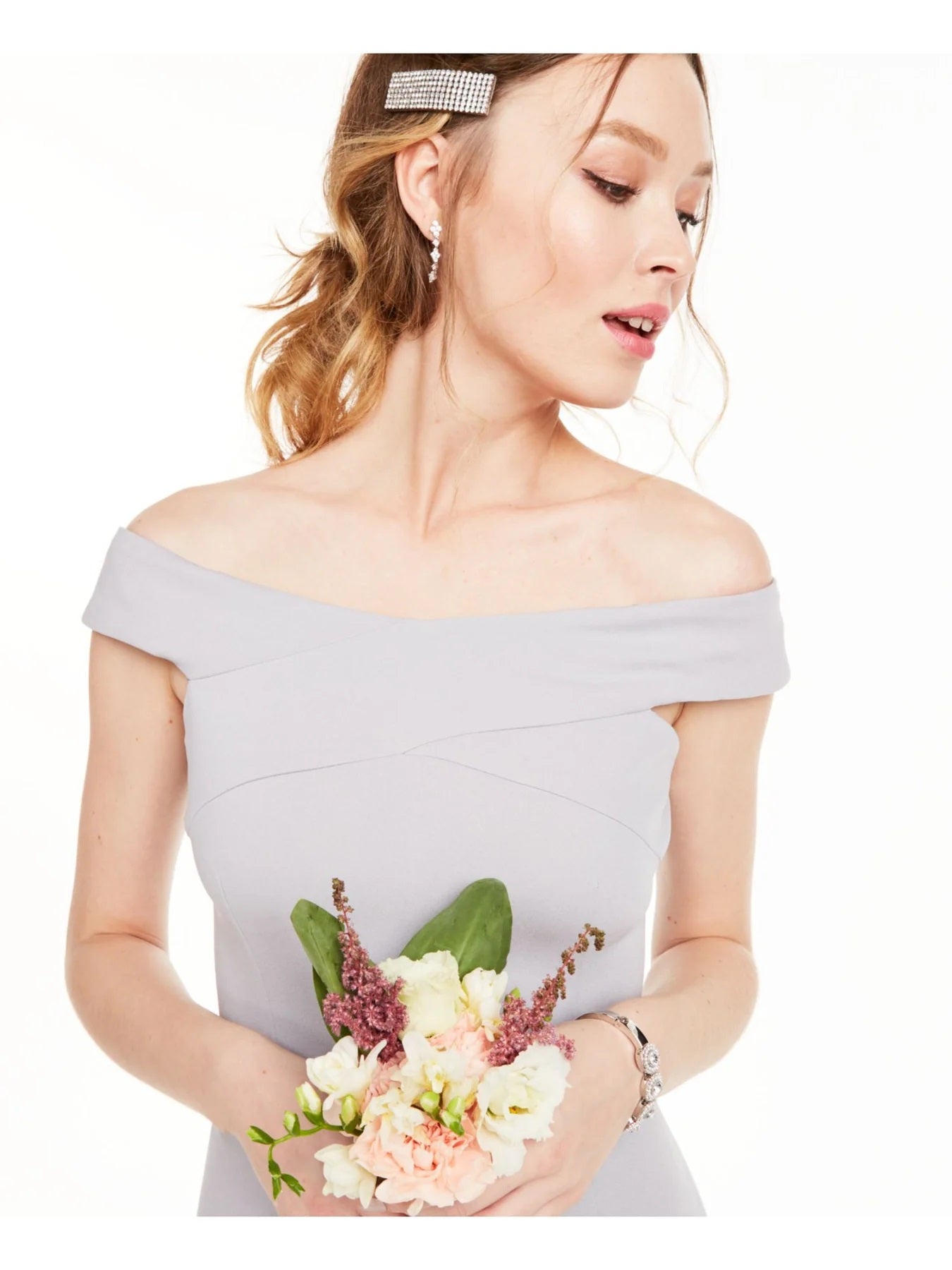 Adrianna Papell Women's Knit Long Evening Dress Gray Size 4