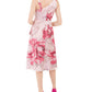 Adrianna Papell Women's Printed Mikado MIDI Dress Pink Size 16