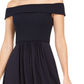 Adrianna Papell Women's Off The Shoulder Chiffon Gown Blue Size 2