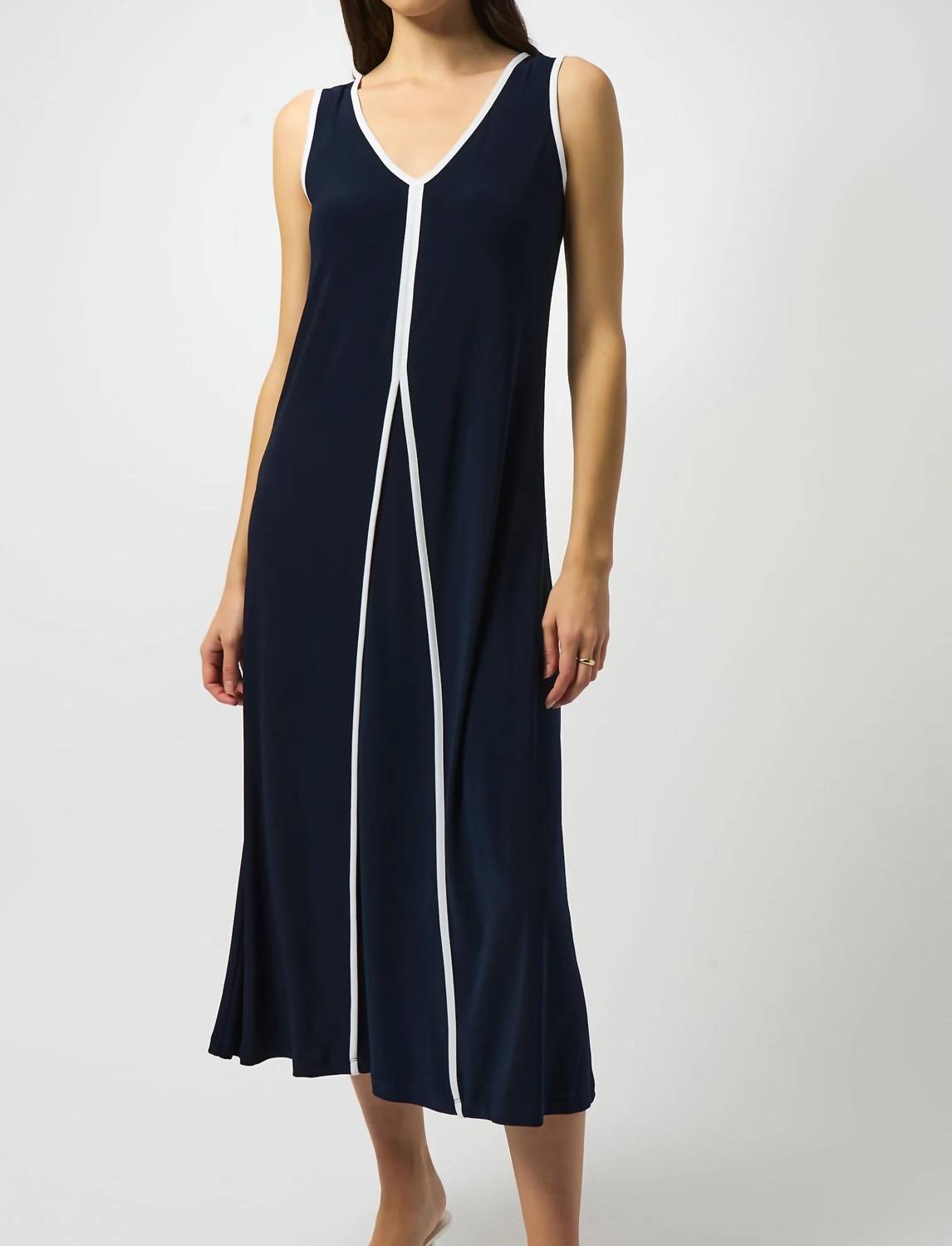 Joseph Ribkoff - V-neck Sleeveless Maxi A-line Dress