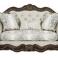 Pierce Loveseat With 3 Pillows - Beige / Cherry