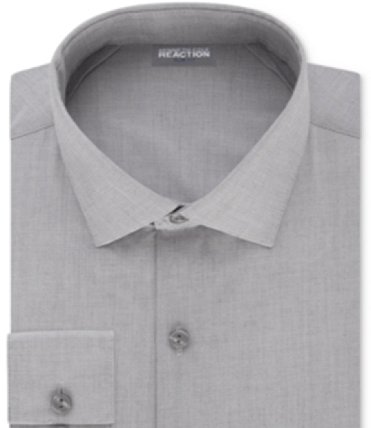 Kenneth Cole Reaction Men's Slim Fit Flex Collar Dress Shirt Gray Size 16.5X34X35