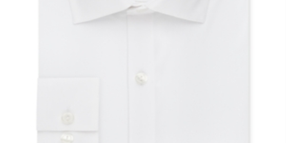 Kenneth Cole Reaction Men's Slim Fit Techni Cole Flex Collar Solid Dress Shirt White Size 15.5