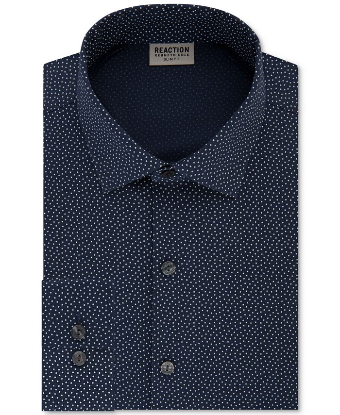 Kenneth Cole Reaction Men's Dress Shirt Slim Fit Flex Blue Size 16X32X33