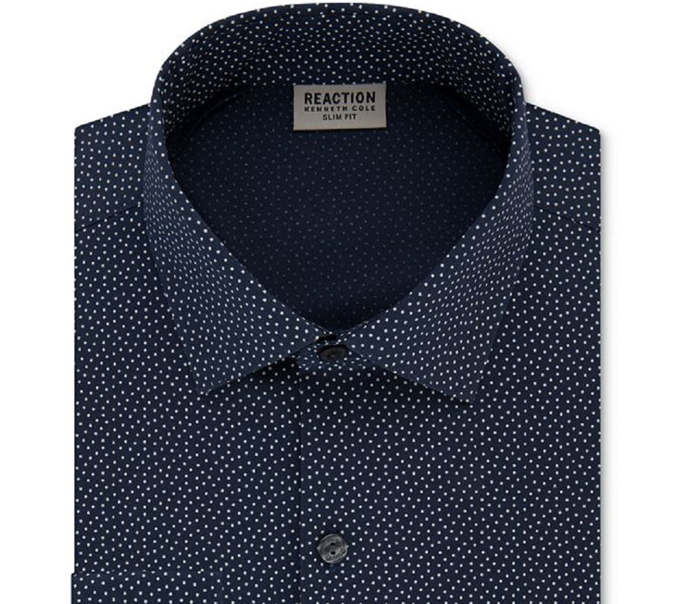 Kenneth Cole Reaction Men's Dress Shirt Slim Fit Flex Blue Size 16X32X33