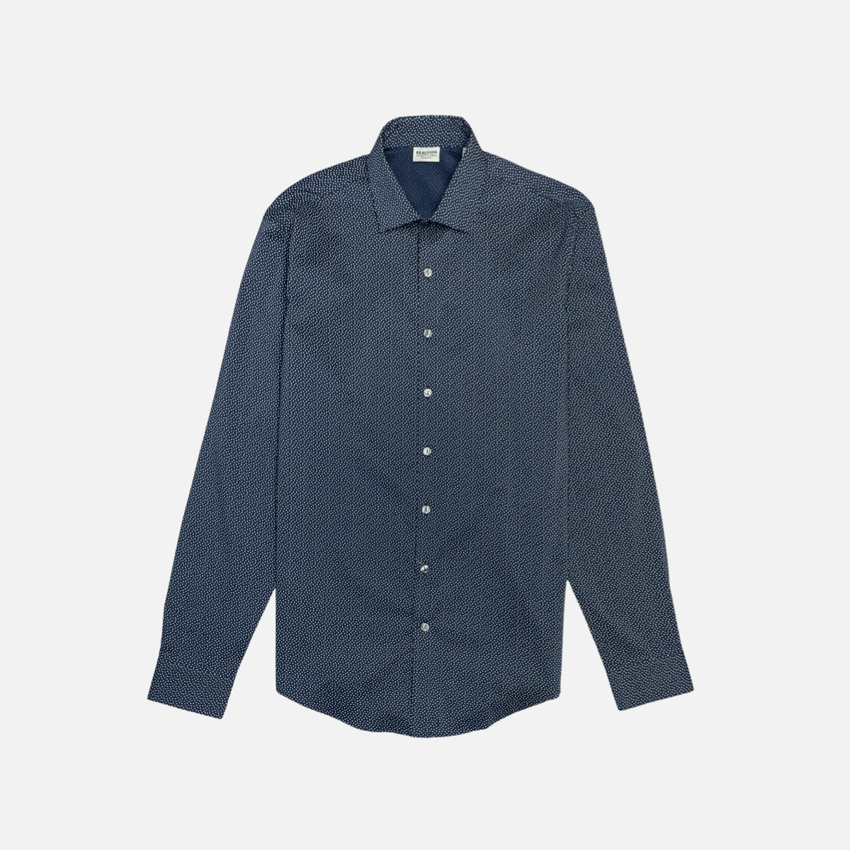 Kenneth Cole Reaction Men's Slim Fit Collared Button Down Shirt Blue Size 34X35