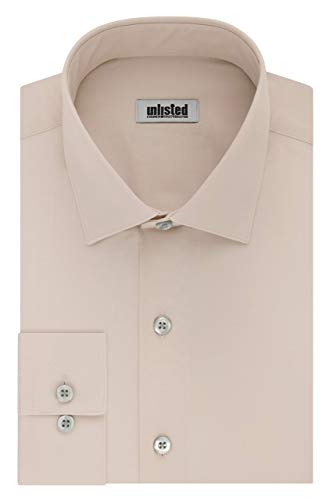 Kenneth Cole Men's Slim Fit Solid Dress Shirt Brown Size 2XL