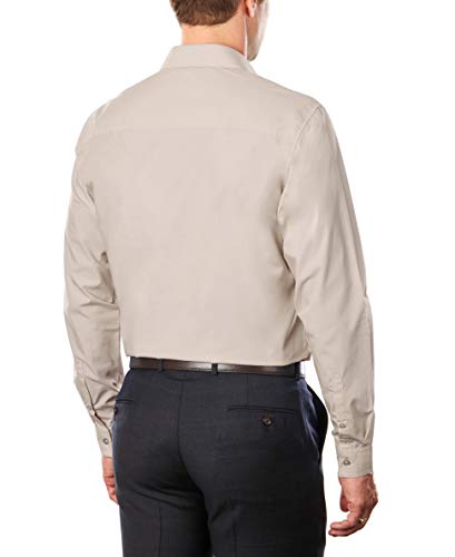 Kenneth Cole Men's Slim Fit Solid Dress Shirt Brown Size 2XL