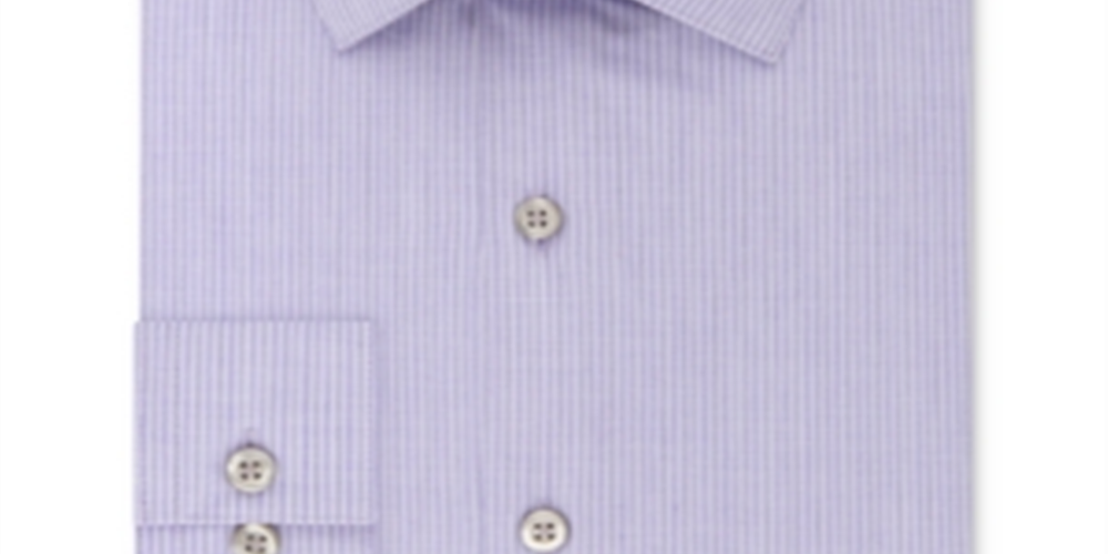 Kenneth Cole Reaction Men's Slim Fit Stripe Dress Shirt Purple Size XL