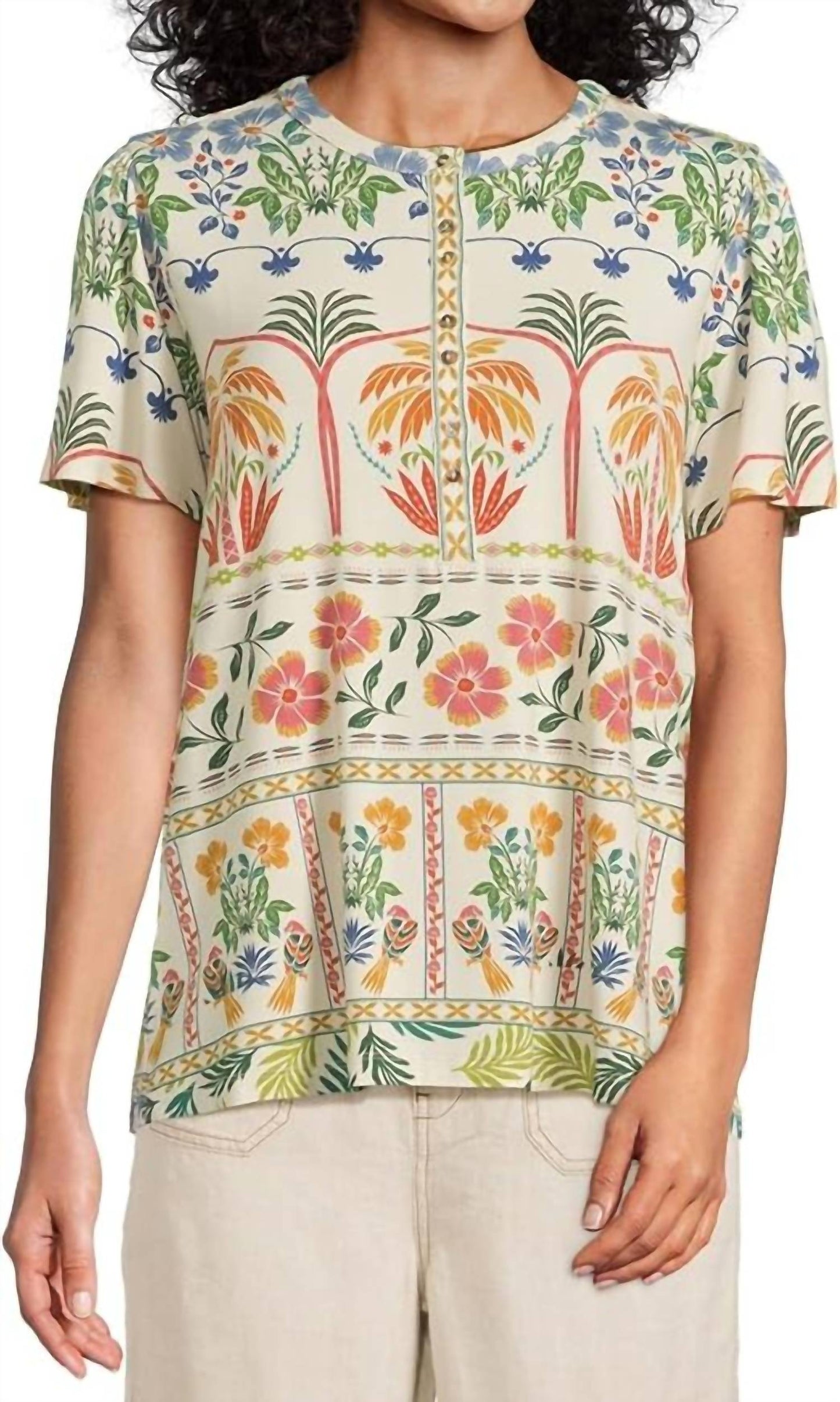 Johnny Was - Janie Fav Flutter Sleeve Henley Tee