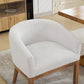 Mid Century Modern Upholstered Barrel Dining Chair with Arms