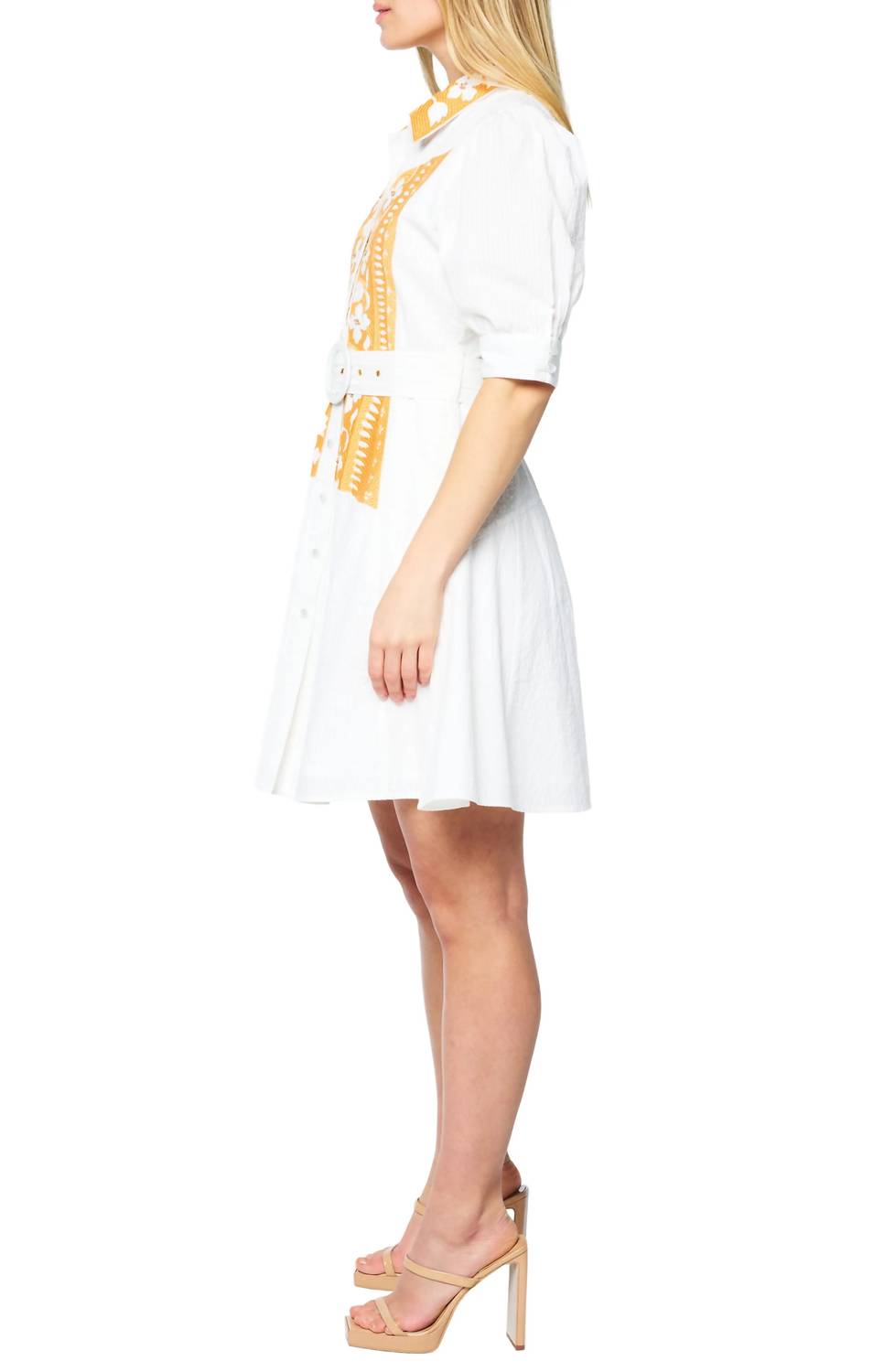 Ciebon - Embroidered Shirt Dress