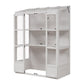 TOPMAX 78-Inch Wooden Greenhouse with Skylights and Folding Shelves