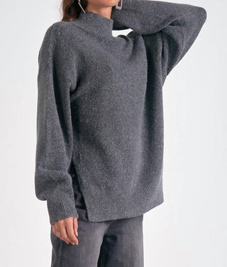 Elan - Mockneck Side Slit Sweater